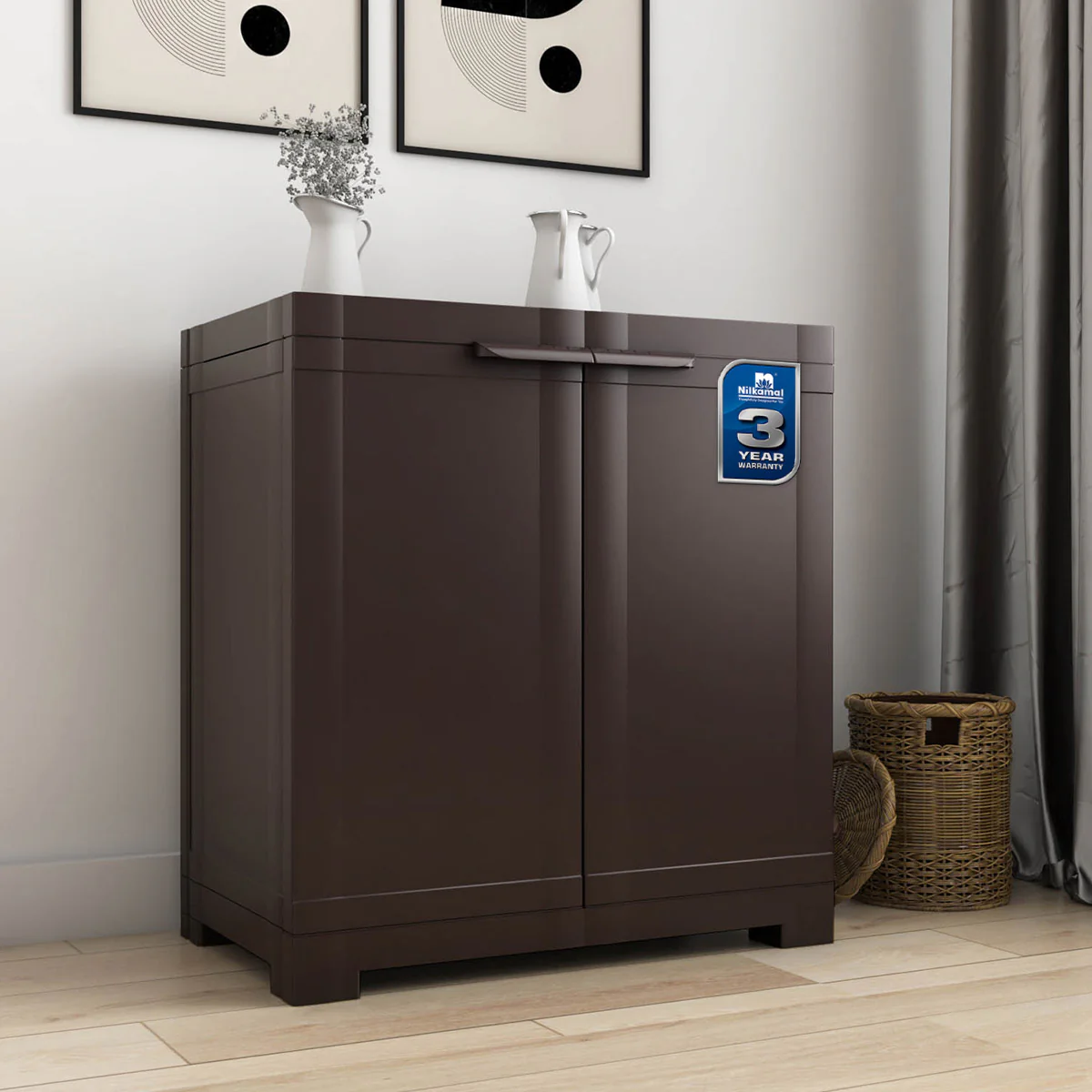 Freedom Mini Plastic Storage Cabinet - 2 Door (Brown), product view 1