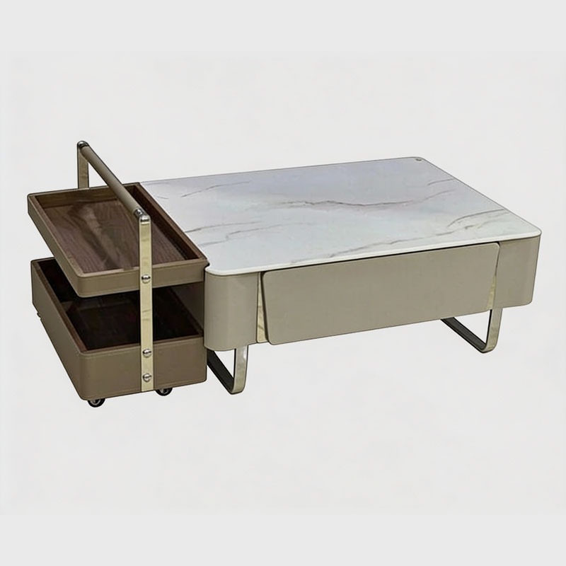 Lorenzo Designer Center Table with Storage Trolley, product view 1