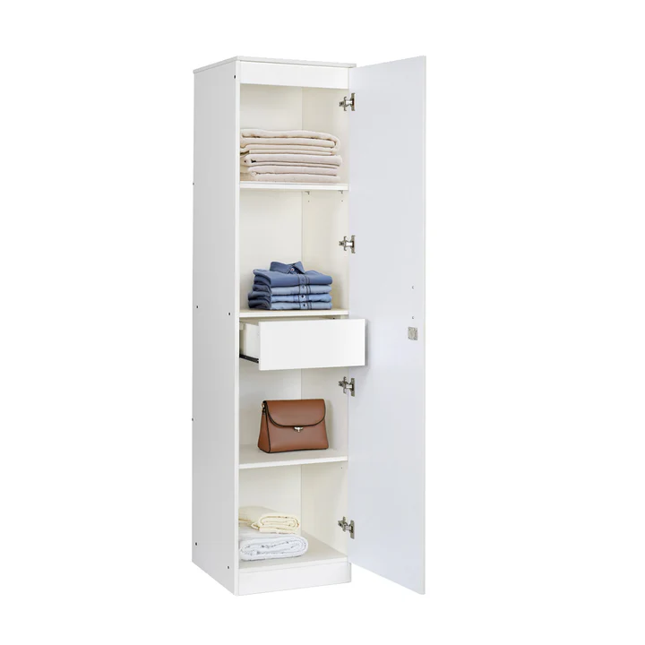 1 Door Marble Finish Wooden Wardrobe - Slim Storage Almirah, product view 2