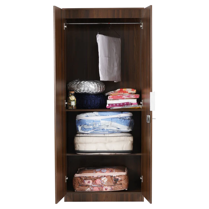 2 Door Wooden Wardrobe - Compact Bedroom Almirah, product view 2