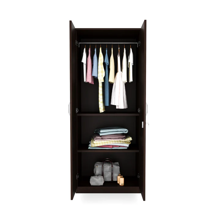 2 Door Wooden Wardrobe - Space Saving Bedroom Almirah, product view 2