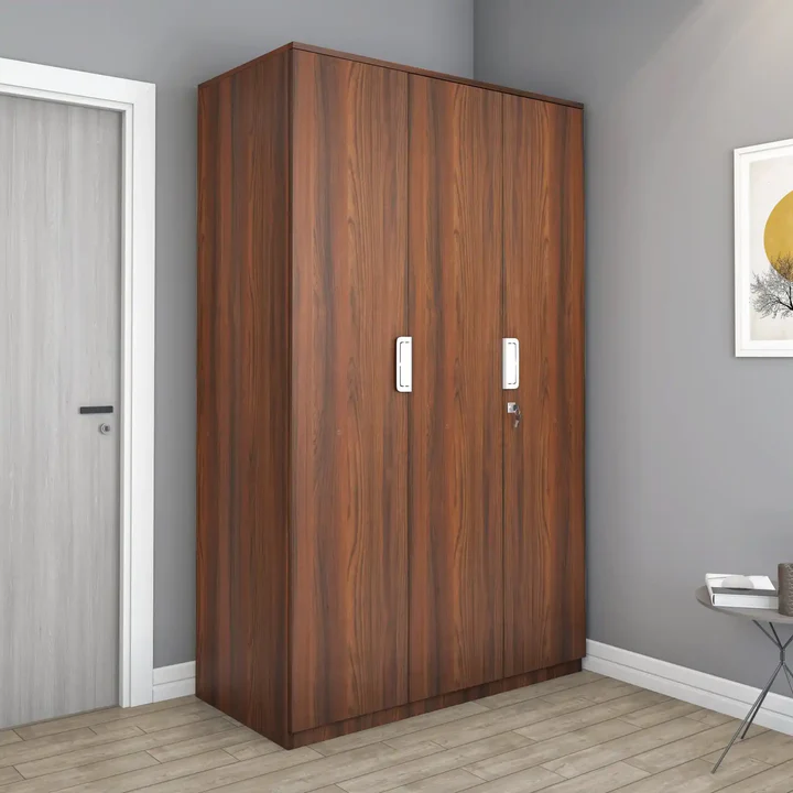 3 Door Wooden Wardrobe - Compact Bedroom Storage Almirah, product view 1