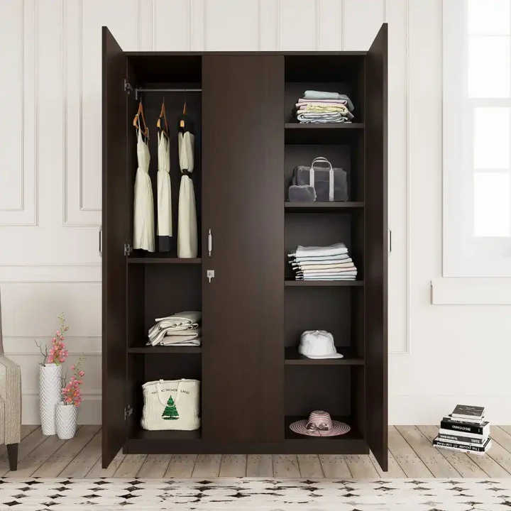 3 Door Wooden Wardrobe - Spacious Storage Almirah, product view 1