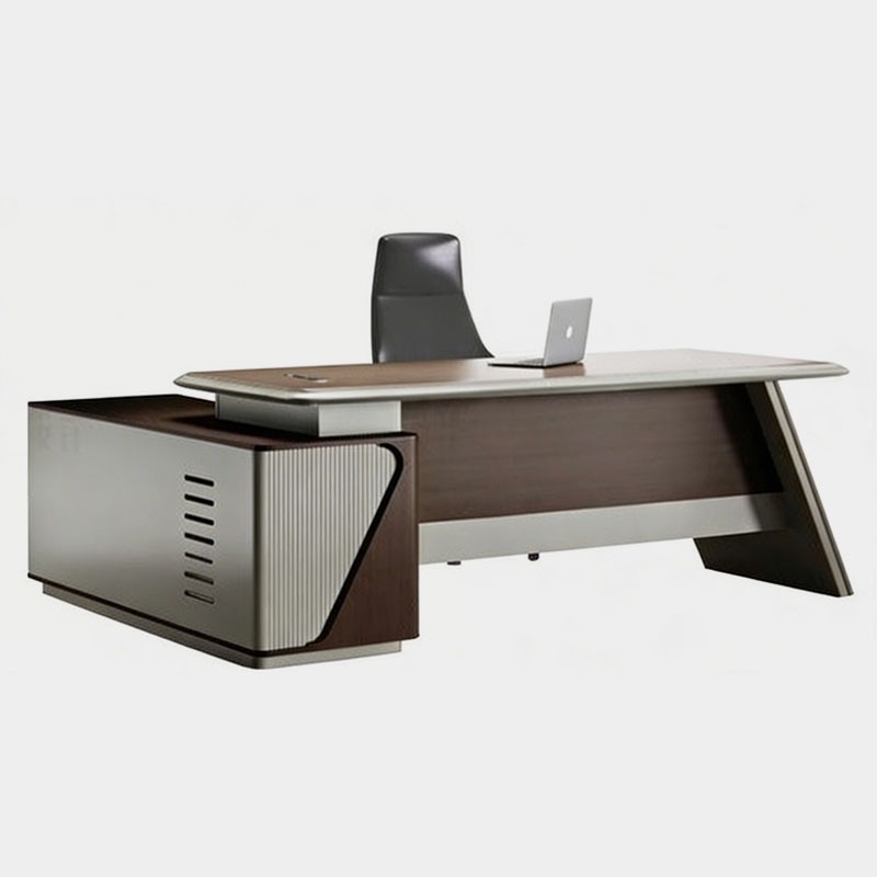 Premium Executive Office Table with Side Storage Unit, product view 1