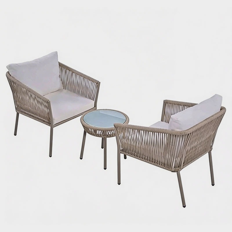 Outdoor Rope Chair Set with Center Table, product view 1
