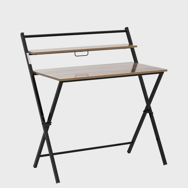 Foldable Wooden Working Desk with Metal Frame, product view 2